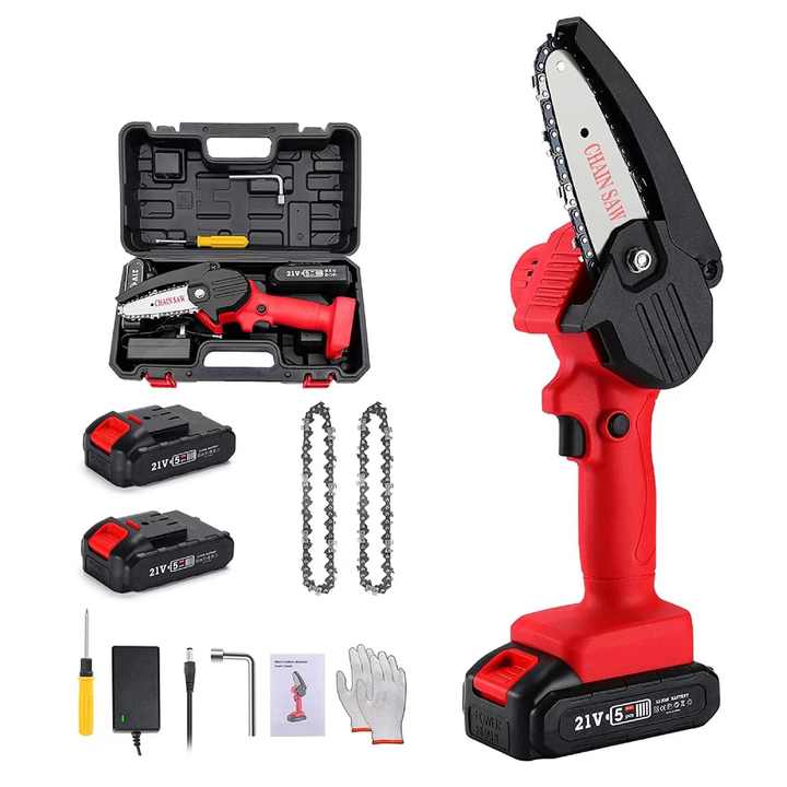 OEM 4-Inch Cordless Mini Chain Saw 24V Lithium Rechargeable Portable Electric Chainsaw for DIY Wood Sawing